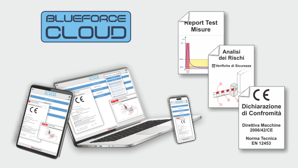 BlueForce Cloud, documenti per la conformità di porte e cancelli